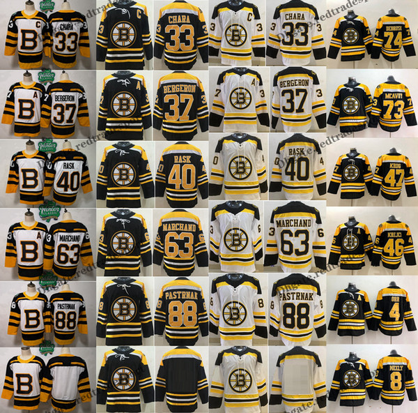 2019 Winter Classic Boston Bruins Patrice Bergeron Chara Brad Marchand Rask Pastrnak Krug McAvoy DeBrusk Krejci Orr Neely Hockey Jersey