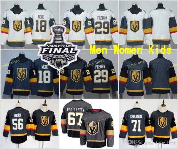 New 61 Mark Stone Jerseys 2018 Stanley Cup 67 Max Pacioretty Vegas Golden Knights 29 Marc-Andre Fleury Hockey 18 James Neal William Karlsson