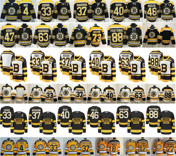 2019 Winter Classic Boston Bruins 4 Bobby Orr 33 Zdeno Chara Patrice 37 Bergeron Tuukka Rask Krejci Brad Marchand 73 Charlie McAvoy Jersey