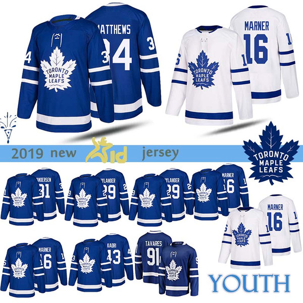 YOUTH Toronto Maple Leafs jersey 91 John Tavares 16 Mitch Marner 34 Auston Matthews 19 Joffrey Lupul Hockey Jerseys Kids