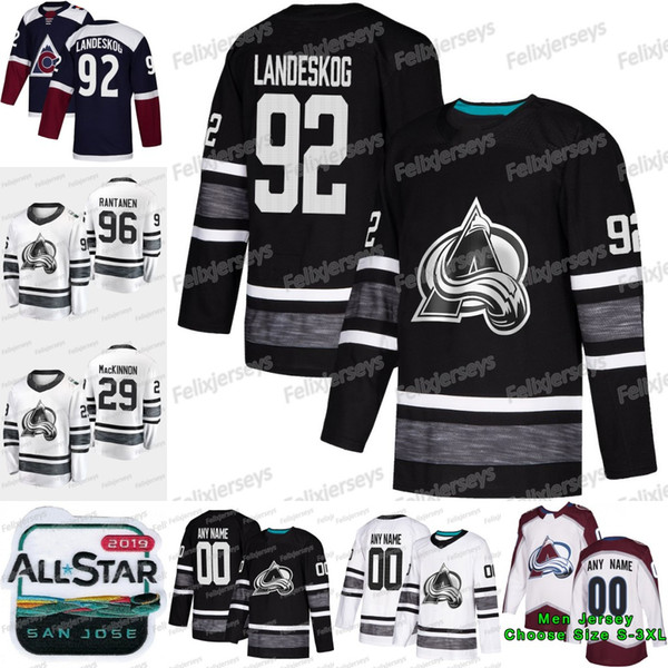 2019 All Star Colorado Avalanche Mikko Rantanen Nathan MacKinnon Ian Cole Semyon Varlamov Gabriel Landeskog Samuel Girard Barrie Jersey