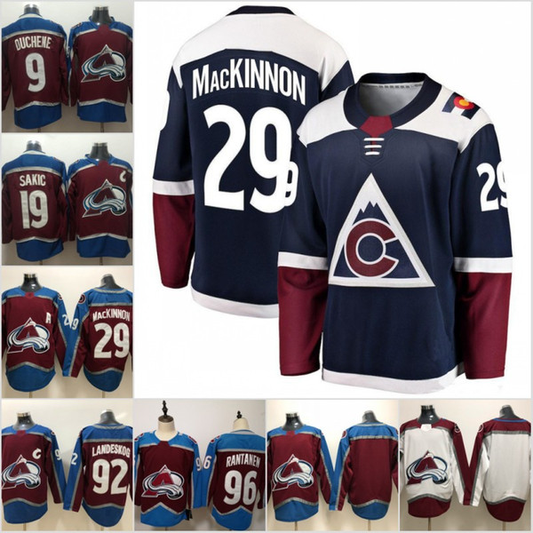 2018 2019 Colorado Avalanche Hockey Jerseys 92 Gabriel Landeskog 29 Nathan MacKinnon 19 Joe Sakic 9 Matt Duchene 96 Mikko Rantanen Jersey