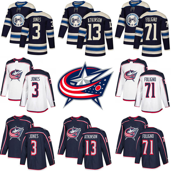 Hockey Jerseys Mens 2018-2019 New Columbus 3 Seth Jones Blue Jackets 13 Cam Atkinson 71 Nick Foligno Stitched Jersey