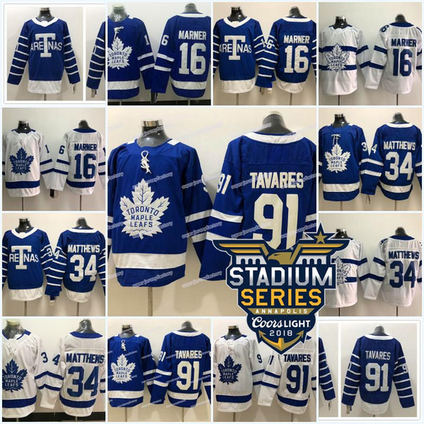 2018 New 91 Johntavares Toronto Maple Leafs Jersey 34 Austonmatthews 16 Mitchell Marner 29 Nathan MacKinnon High Quality Hockey Jerseys