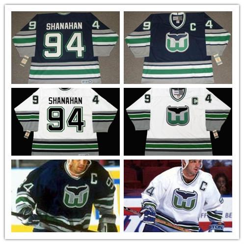 Retro #94 BRENDAN SHANAHAN Hartford Whalers 1995 CCM Vintage ice Hockey stitched Mens Jersey Nostalgia hockey jerseys