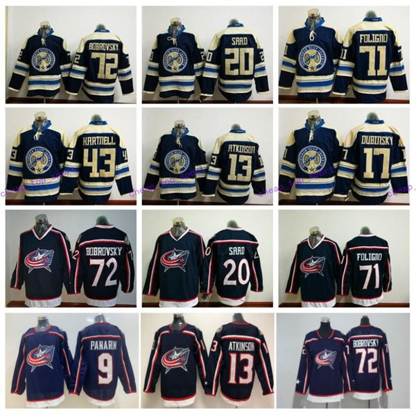 New Columbus Blue Jackets 3 Seth Jones Jersey 9 Artemi Panarin 13 Cam Atkinson 71 Nick Foligno 72 Sergei Bobrovsky 17 Dubinsky Retro