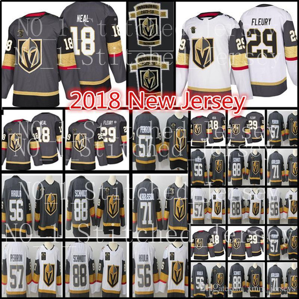 2018 New Golden Knights Jersey 18 Neal 29 Marc-Andre Fleury 56 Erik Haula 88 Schmidt 71 William Karlsson 57 David Perron Hockey Jersey