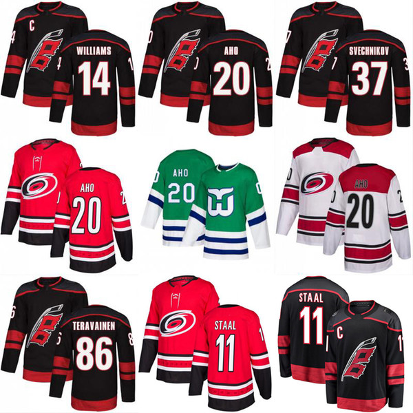 Any Name Carolina Hurricanes 20 Sebastian Aho 11 Staal 37 Andrei Svechnikov 86 Teuvo Teravainen 14 Justin Williams 21 Niederreiter Jerseys