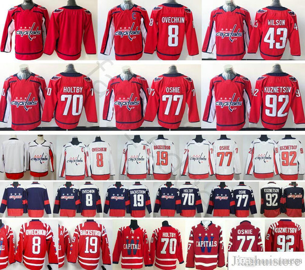 2018 Washington Capitals Stadium Series Hockey #8 Alex Ovechkin 19 Nicklas Backstrom 70 Braden Holtby 77 TJ Oshie 92 Evgeny Kuznetsov Jersey