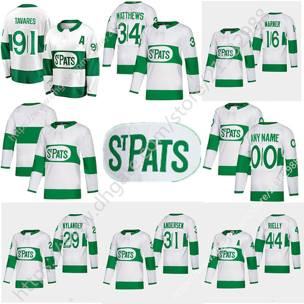 New 2019 St. Pats Toronto Maple Leafs 16Mitch Marner 29William Nylander 34 Auston Matthew 91 John Tavares Hockey Jersey