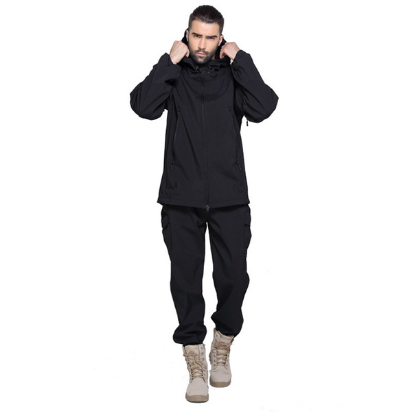 Shanghai Story TAD Man Waterproof Hunting Fishing Camping Camouflage Jacket Suit Army Set Military Hood Softshell Jacket+ Pants