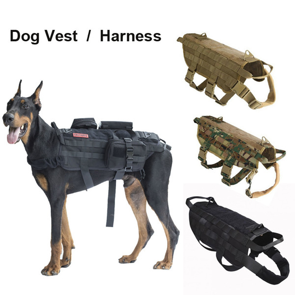 Tactical Hunting Dog Vest Molle System Harness Use Canine Training Vest Pet Dog Outdoor Wear Jacket Dog Hunting Vest