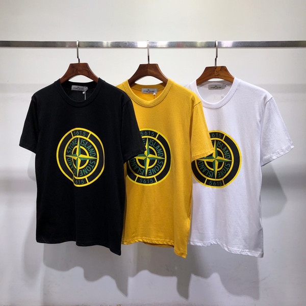 19ss luxurious brand design Sto Compass chest large print short-sleeved T-shirt Men Women Breathable Fashion Streetwear Sweatshirts Outdoor