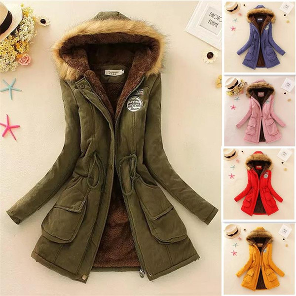 12color Winter Jacket Women New Winter Womens Parka Casual Outwear Hooded Coat Fur women Coat Manteau Femme Woman Clothes