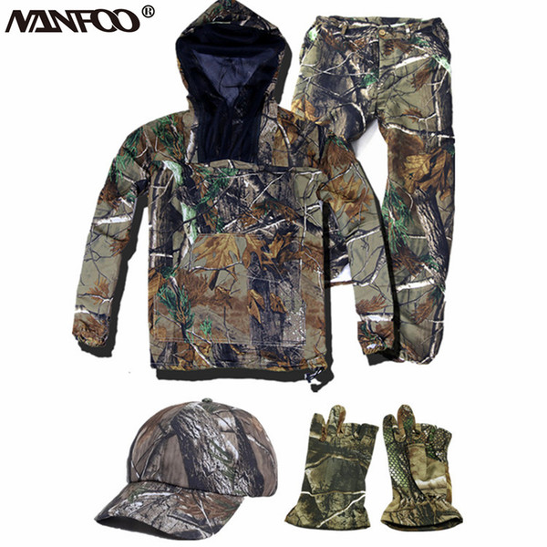 NEW Summer Bionic Camo Hunting Clothing UnisexHunting Ghillie Suit Anti-mosquito Hooded Camo Shooting Fishing Jacket Pant Suit