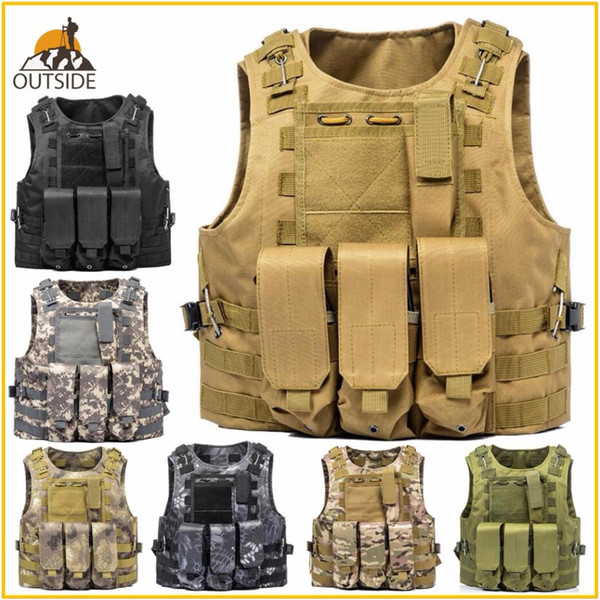 USMC Tactical Vest Molle Combat Assault Plate Carrier Tactical Vest 7 Colors CS Outdoor Clothing Hunting
