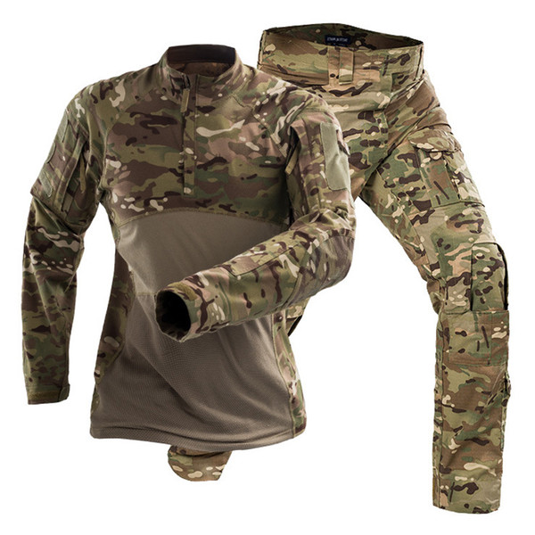 2019 Outdoor Tactical Military Combat Camping hiking Uniform Sports Training Army Combat Suit Camouflage Hunting Sets