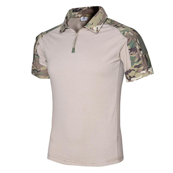 Man Multicam T-shirts Army Camouflage Combat Tactical T Shirt Military Men Short Sleeve T-Shirt Hunt T-shirts Fast Shipping