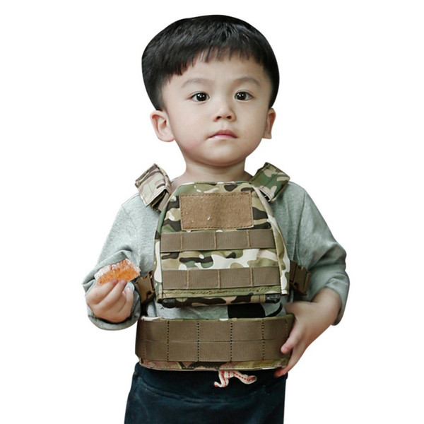 Kids Mini Tactical Vest with Belt Molle Combat Vest XS/S Mulitcam