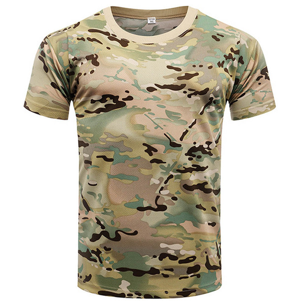 2018 Newest Summer Tactical Shirt Combat Short Sleeve Breathable Quick-Drying Camo Sports T Shirts for Women Men