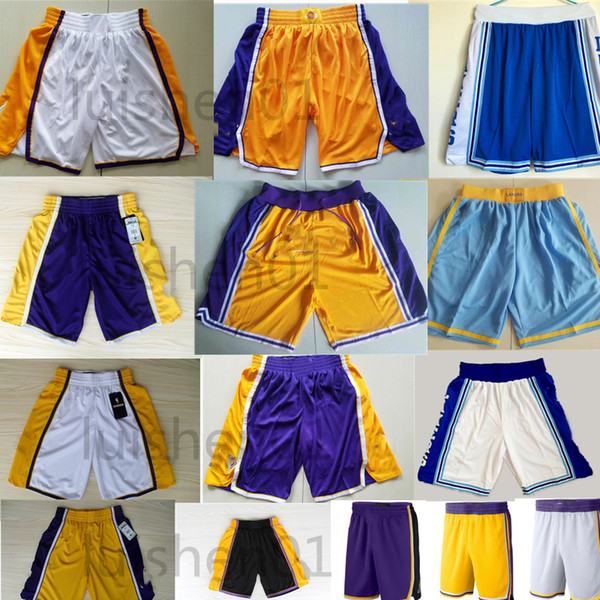 mens basketball shorts pants Retro Mesh Blue yellow Fan Limited Edition basketball short pants 2018~2019New