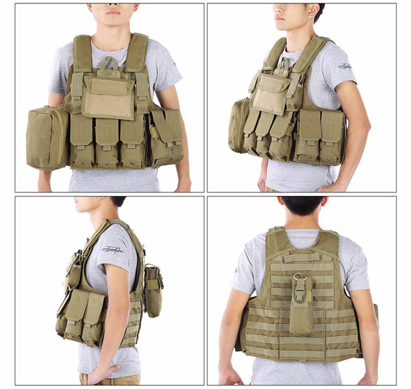 CS Tactical Hunting Vest Molle Military Waistcoat Assault Plate Carrier Vest Airsoft Paintball Combat Vest with Magazine Pouch