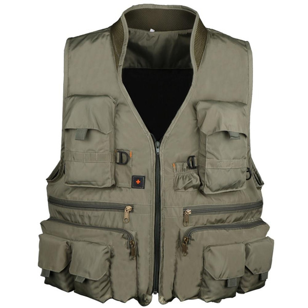 2018 2019 New Polyester cotton waterproof Fly Fishing Vest with Meshing Lining for Angler Multifunctional outdoor vest