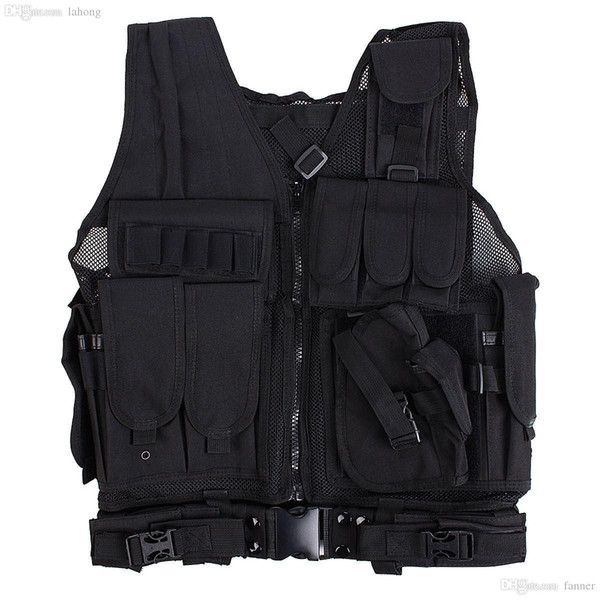 Wholesale-Tactical Vest Cool Mens Hunting Vest Outdoor Black Training Military Army Swat Vests Men Waistcoat Protective Equipment