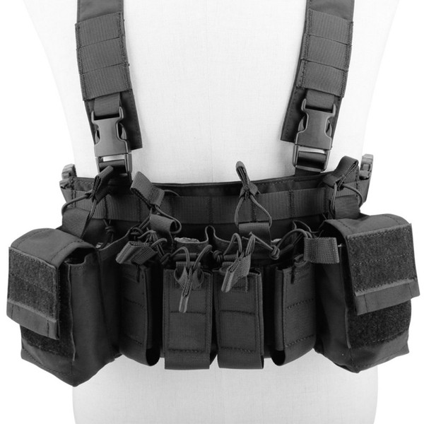 Easy Chest Rig Vest Adjustable Tactical Hunting Combat Recon Vest with Magazine Pouch Hunting Paintball