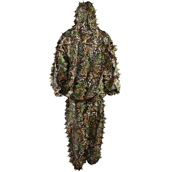 Camouflage Clothing Leafy Jungle Suit Set 3D Leafy Ghillie Suit for Hunting Birding