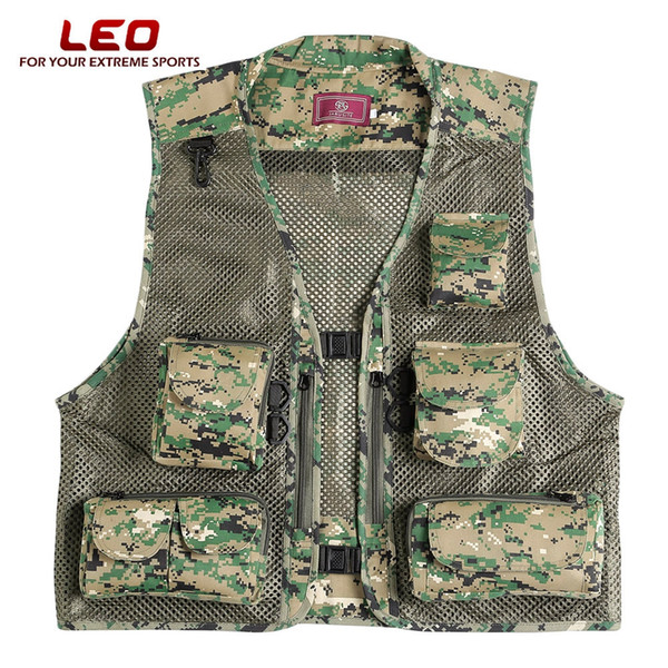 LEO 27913 - DC Outdoor Fishing Hunting Mesh Vest with Multiple Pockets