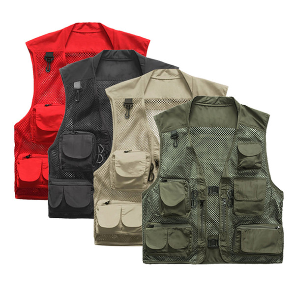 Ultralight Fishing Vest Warm Quick-Drying Mesh Vest Tactical Military Camping Vest Outdoor Men Waistcoats with Multi Pocket