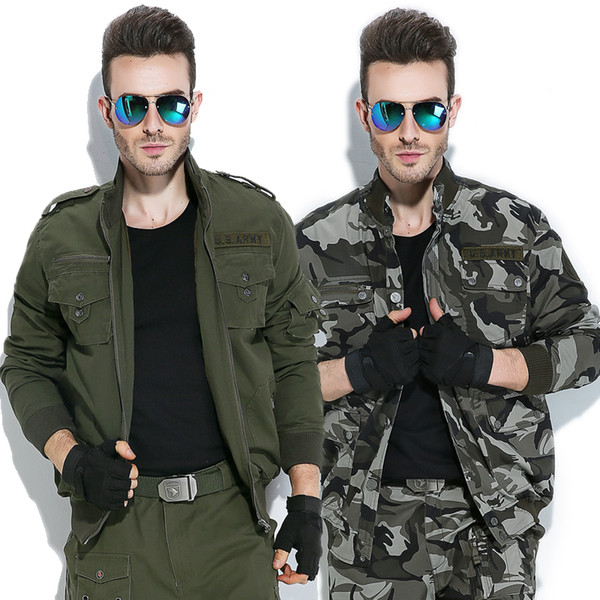 Wholesale- FREEKNight Spring Windproof Jacket Camouflage Hunting Clothes Tooling Hiking Wear Army Fan Jacket Jaqueta Masculina