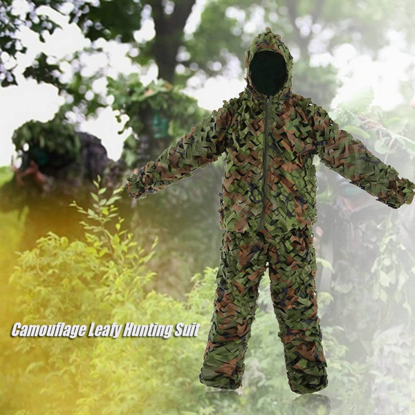 Camouflage Leafy Hunting Suit Jacket Pants Bionic Warrior Ghillie Suit for Hunting Games