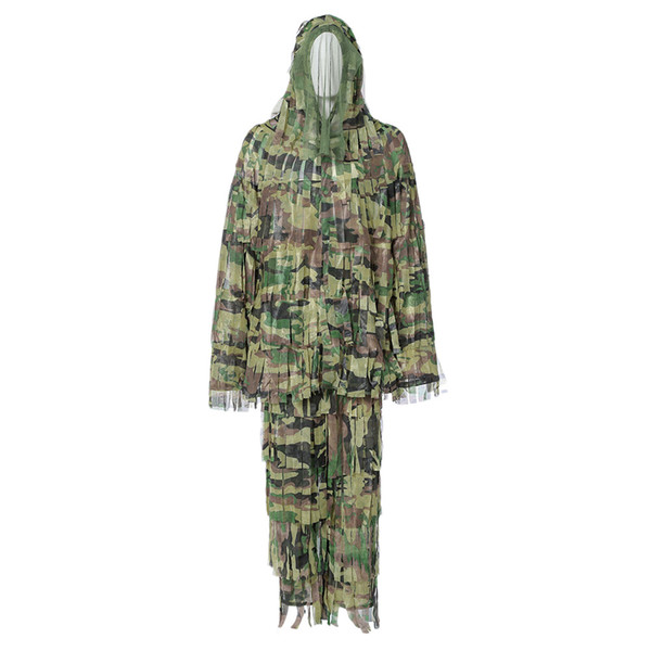 Outlife Camouflage Hunting Suit Set Ghillie Suit 3D Bionic Leaf for Hunting Birding Ghillie Clothing with Carrying Bag 3 Colors