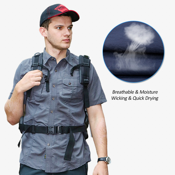 2018 Men's Quick Drying Hiking Shirts Short Sleeve Shirt Outdoor Fishing Mountaineering Camping Summer Climbing Hiking Shirt