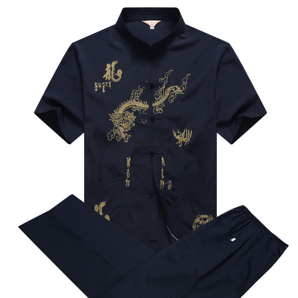 Sale mens cotton linen kung fu shirt uniform black uniforms traditional chinese clothing for men cotton hanfu tai chi tops pants