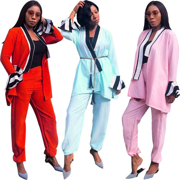 womens jacket legging outfits long sleeve sportswear outerwear pants tracksuit 2 piece set coat tights sports suit klw0037