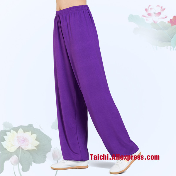 Modal Tai Chi Pants Woman And Man Wu Shu Pants Spring And Summer Martial Art Yoga pink blue rose black orange voilet