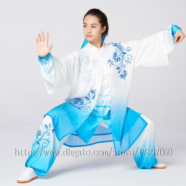 Chinese Tai chi clothing Kungfu uniform Taiji competition suit Routine outfit embroidery garment for women men girl boy children adults kids