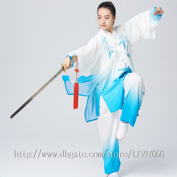 Chinese Tai chi clothes Kungfu uniform Taijiquan garment Qigong outfit embroidered kimono for women men girl boy children adults kids