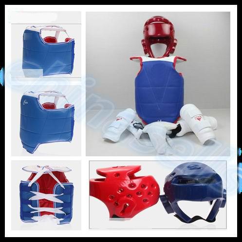 1set 6pcs Boxing Taekwondo Thai protective gear kit chestguard Jockstrap head helmet elbow guard leg guard chest shin protector