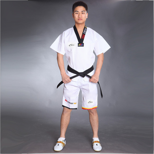 Wholesale Cotton Breathable Junior Taekwondo Dobok Child Girls and Boys WTF Approve Karate Uniform Suit Training Clothes