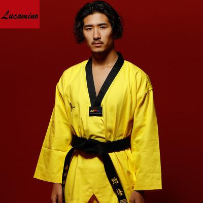 9c Multicolour canvas standard training adult tae kwon do long-sleeve taekwondo clothes WTF kids Taekwondo training uniforms size 110-190cm