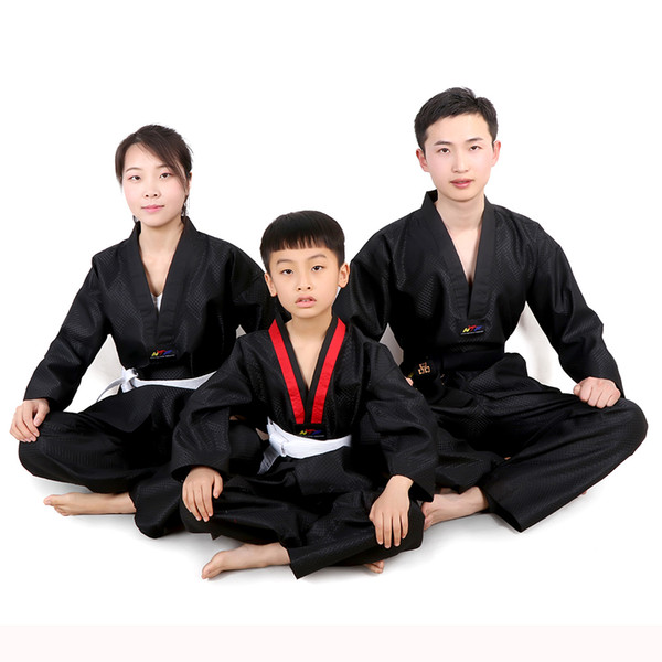 Black WTF taekwondo uniform for competition and training taekwondo suit customized logo taekwondo uniform for training institution