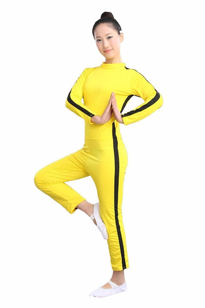 Bruce Lee Kung Fu Uniform for Men Girls Tracksuit Set Women Activewear Sportswear Game of Death Cosplay