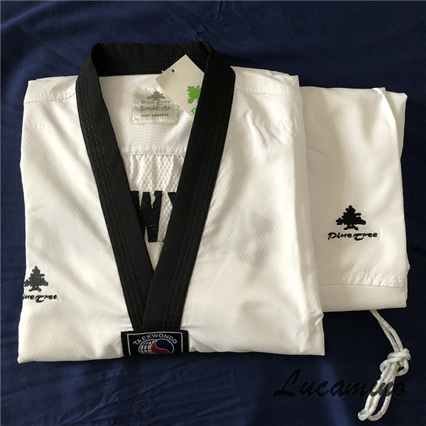 New arrivial Breathable Pine tree SANG MOO SA taekwondo doboks good quality light Taekwondo uniforms for summer use size 160cm-190cm