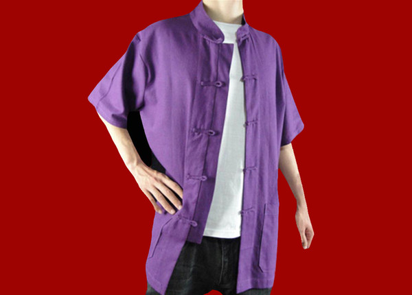 100% Cotton Purple Kung Fu Martial Arts Tai Chi Shirt Clothing XS-XL or Tailor Custom Made