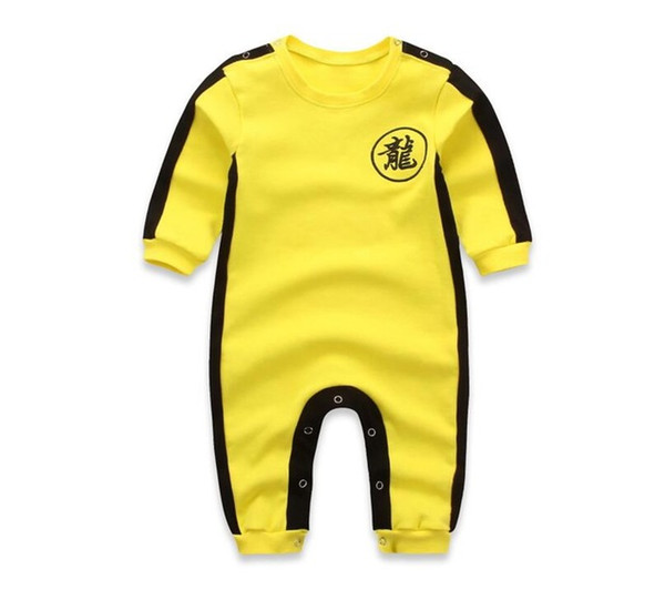 2018 NEW Baby Boys Clothes Romper Chinese Kong Fu Infant Jumpsuit Hero Bruce Lee Newborn Baby Costume Climbing Clothes