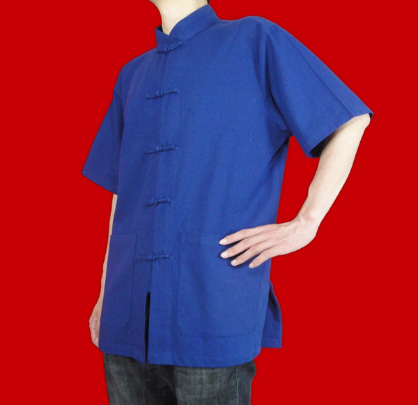 100% Cotton Blue Kung Fu Martial Arts Tai Chi Shirt Clothing XS-XL or Tailor Custom Made